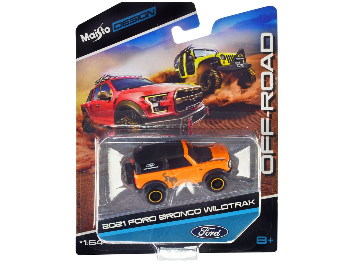 Rapid Vehicles 2021 Ford Bronco Wildtrak Orange Metallic with Black Top "Off-Road" "Maisto...