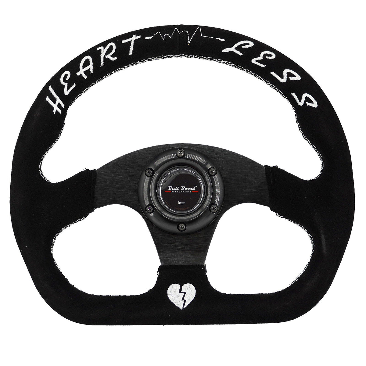 Bull Boost Performance Flat Heart Steering Wheel + Short Hub Adapter Kit For Mazda Miata RX-7...