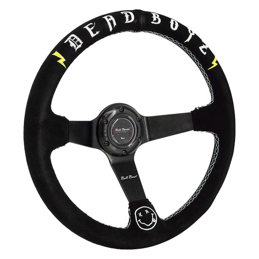 Bull Boost Performance Deadboyz Universal 350mm 3"Deep Dish 6-Bolt Steering Wheel Black Suede