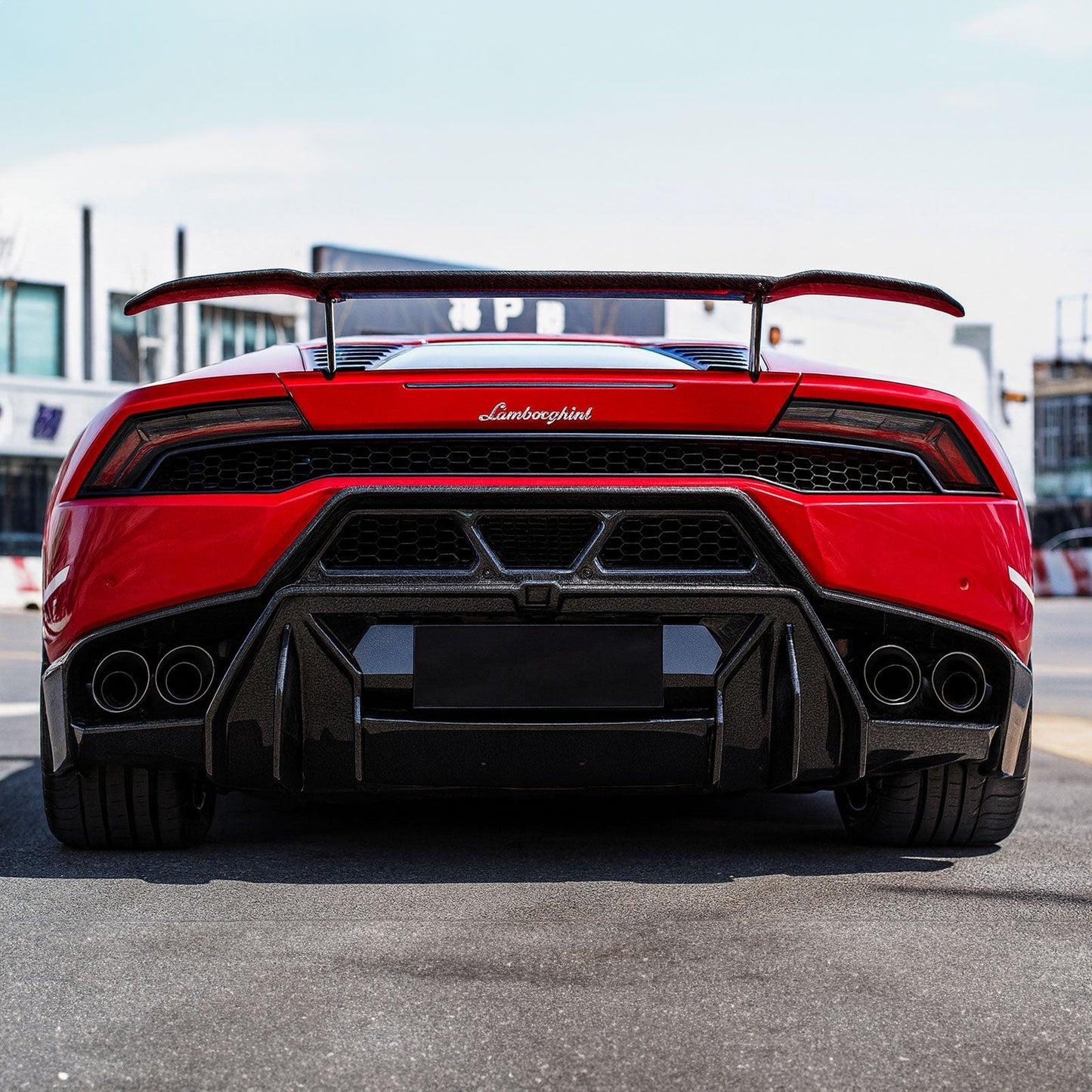 V Style Dry Carbon Fiber Rear Diffuser for Lamborghini Huracan LP 610