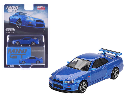 Rapid Vehicles Nissan Skyline GT-R (R34) V-Spec RHD (Right Hand Drive) Bayside Blue Metallic...
