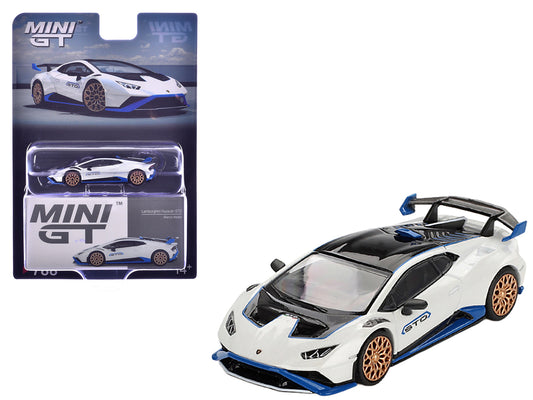 Rapid Vehicles Lamborghini Huracan STO Bianco Asopo White with Black Top and Blue Accents Limited...