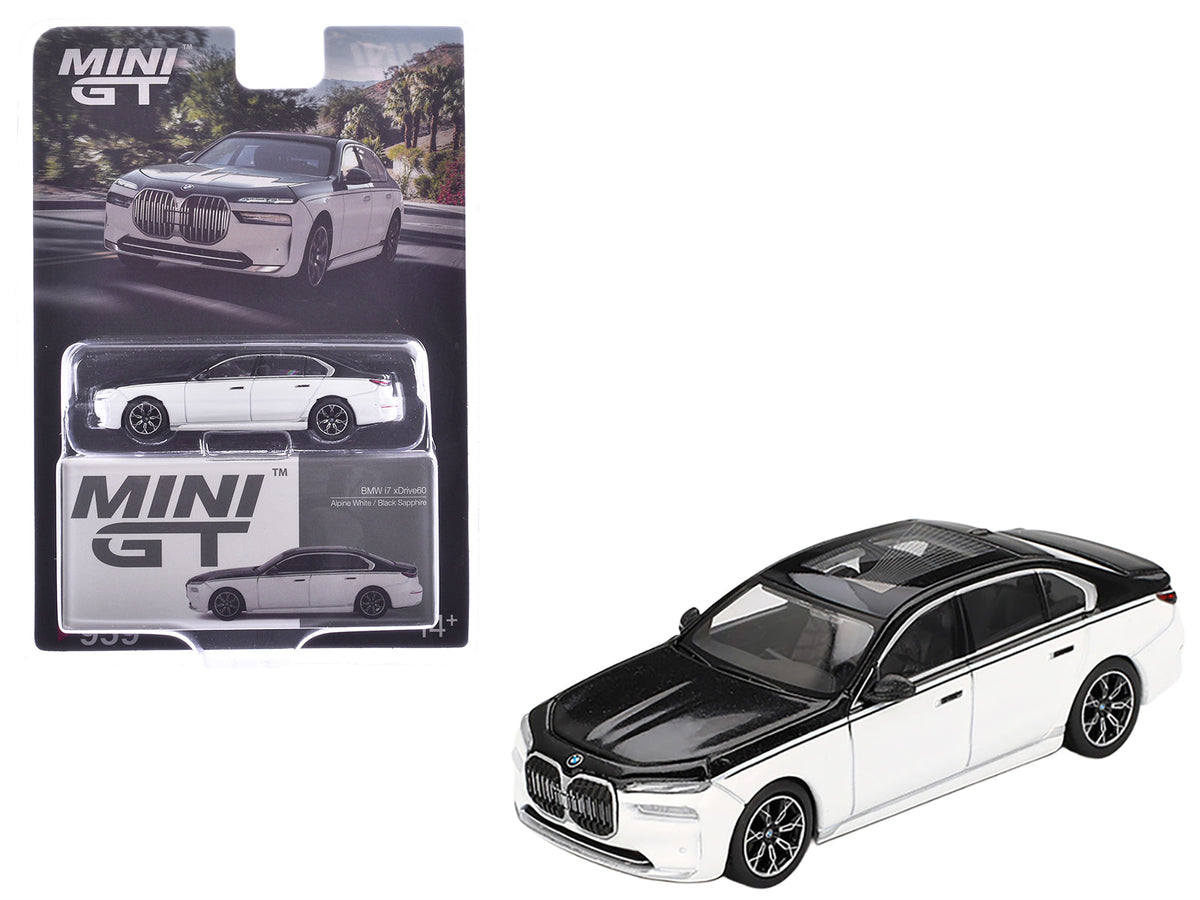 Rapid Vehicles BMW i7 xDrive60 Dravit Alpine White and Black Sapphire Limited Edition 1/64...