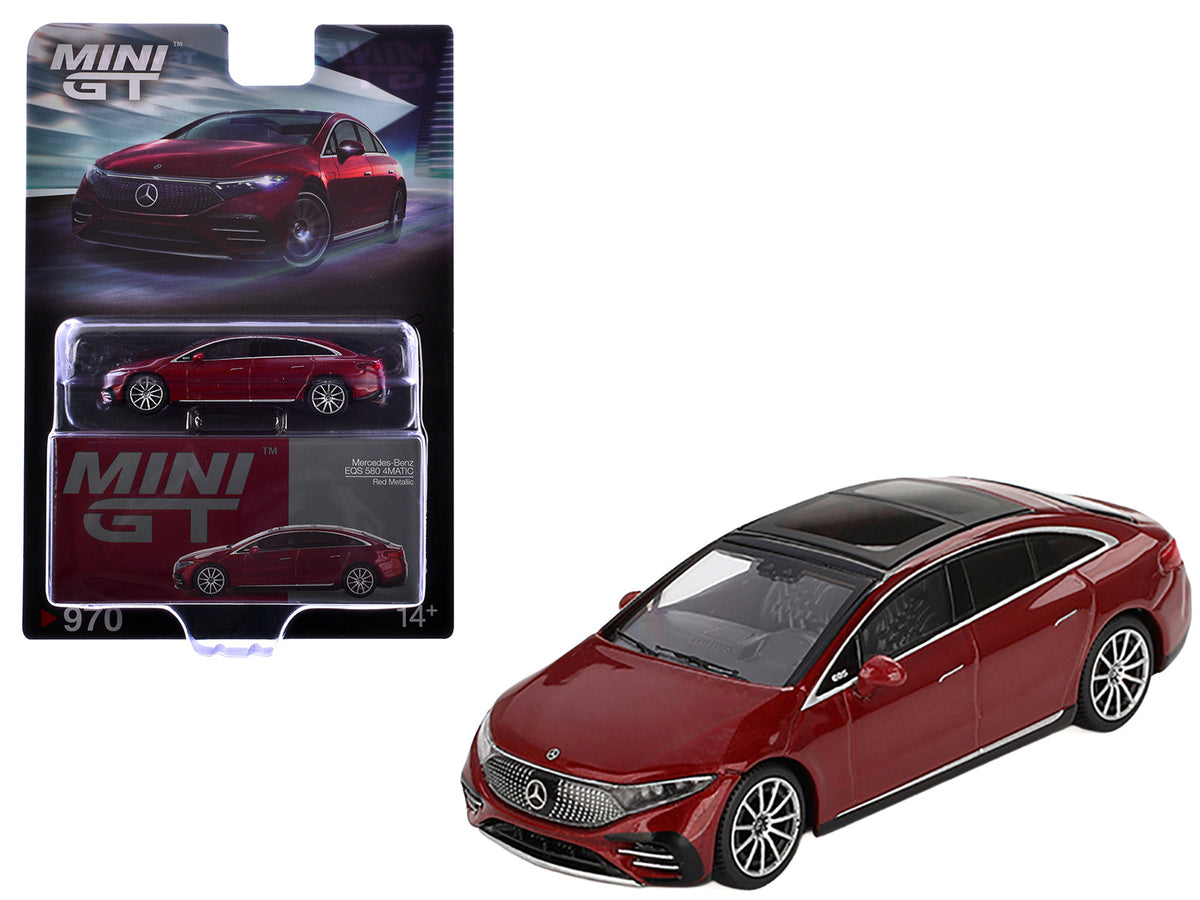 Rapid Vehicles Mercedes-Benz EQS 580 4MATIC Red Metallic with Sun Roof Limited Edition 1/64...