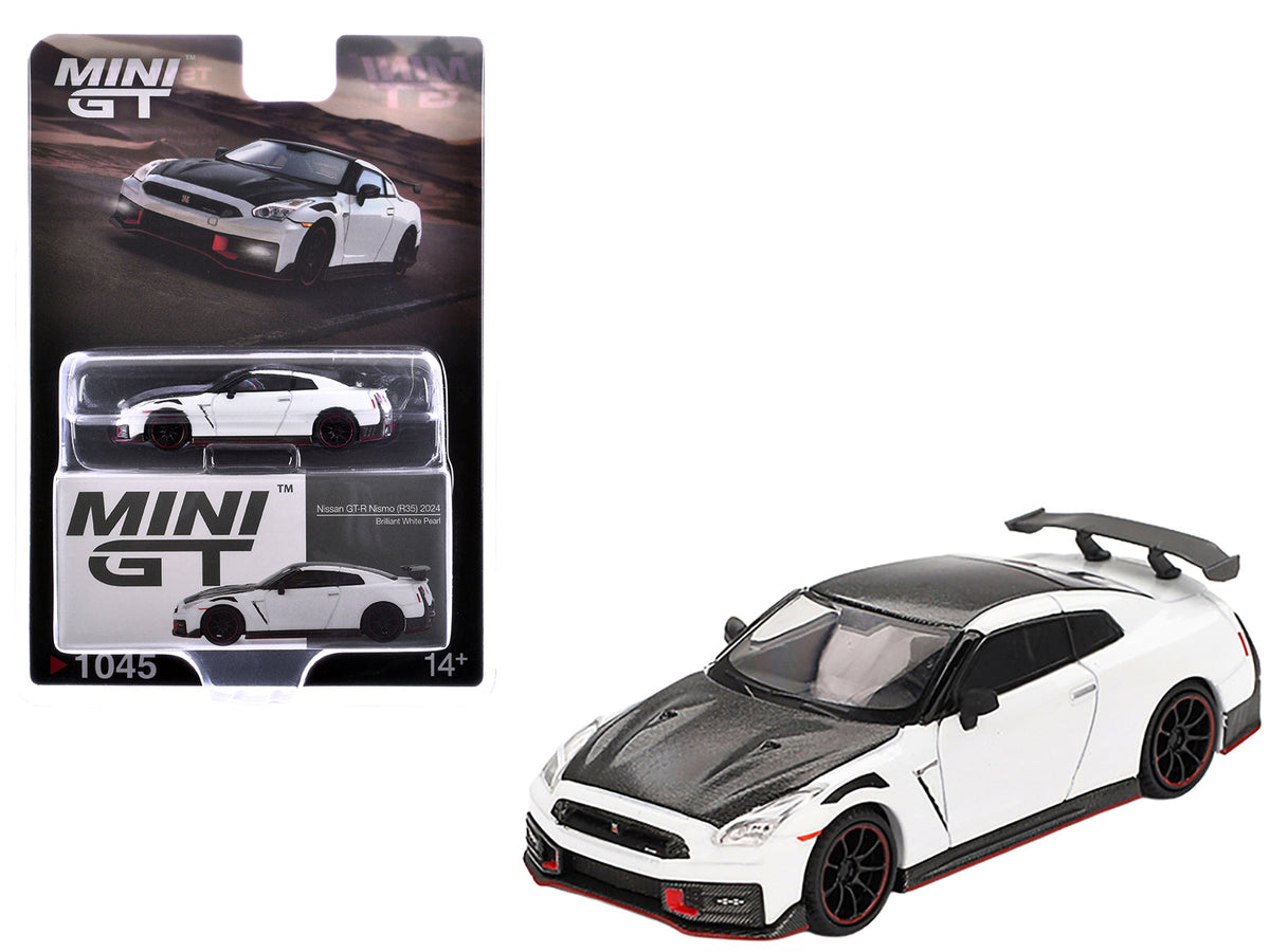 Rapid Vehicles 2024 Nissan GT-R Nismo (R35) Brilliant White Pearl with Carbon Hood and Top...