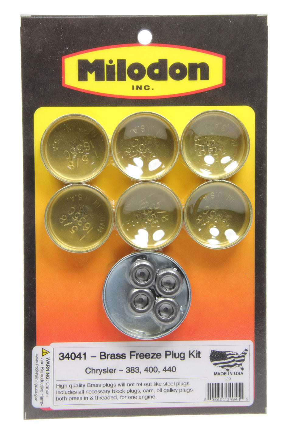 BBM Brass Freeze Plug Kit - 34041