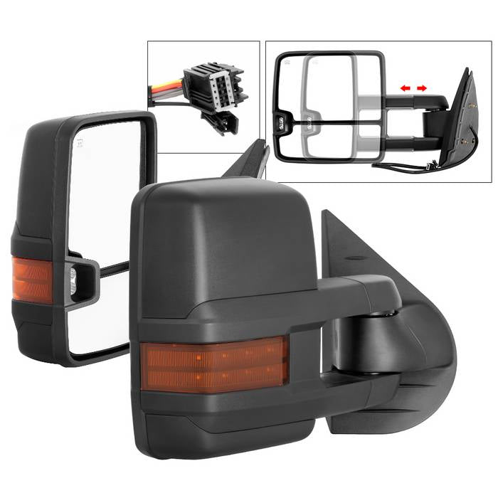 FR SPORT SPYDER xTune Chevy Silverado 07-13 Heated Amber LED Signal Telescoping Mirrors...