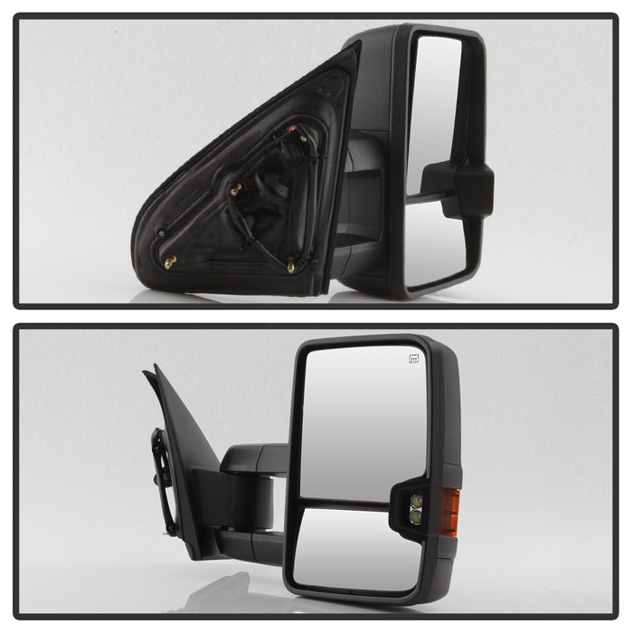 SPYDER xTune Chevy Silverado 14-16 Heated Amber LED Signal Telescoping Mirrors MIR-CSIL14S-G2-PWH-AM-SET 9936708