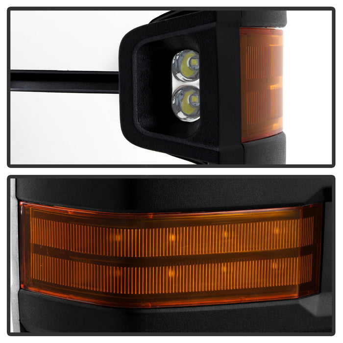 SPYDER xTune Chevy Silverado 14-16 Heated Amber LED Signal Telescoping Mirrors MIR-CSIL14S-G2-PWH-AM-SET 9936708