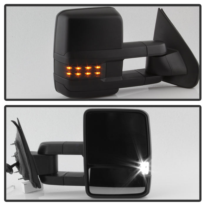 SPYDER xTune Chevy Silverado 14-16 Heated Smoke LED Signal Telescoping Mirrors MIR-CSIL14S-G2-PWH-SM-SET 9936739