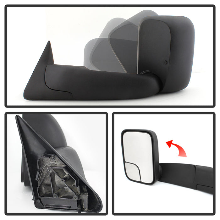 FR SPORT SPYDER Xtune Dodge Ram 94-01 Manual Extendable Manual Adjust Mirror Left MIR-DRAM94-MA-L...