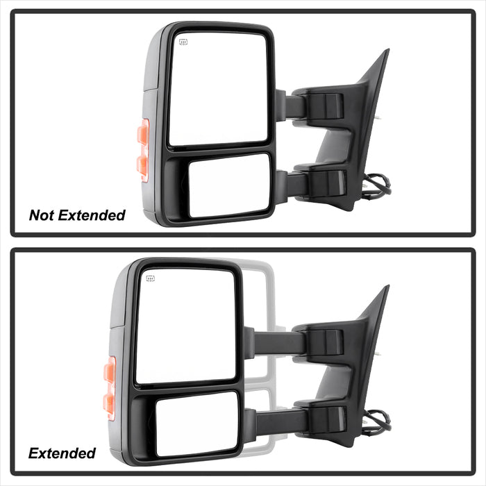 SPYDER Xtune Ford Superduty 08-15 L&R Extendable Power Heated Adjust Mirror Amber MIR-FDSD08S-PW-AM-SET 9935756
