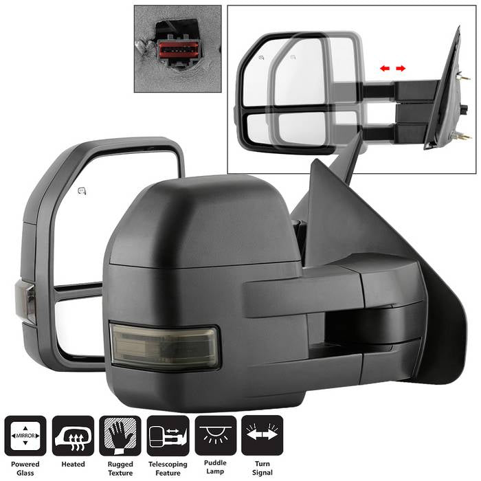 FR SPORT SPYDER xTune 04-14 Ford F-150 Heated LED Telescoping Mirrors - Smoke (Pair)...