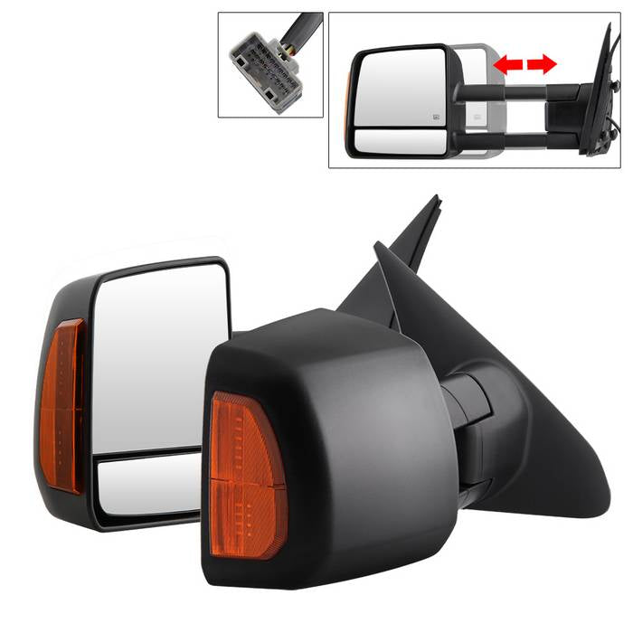 FR SPORT SPYDER xTune 07-14 Toyota Tundra Heated Amber LED Signal Telescoping Mirrors (Pair)...