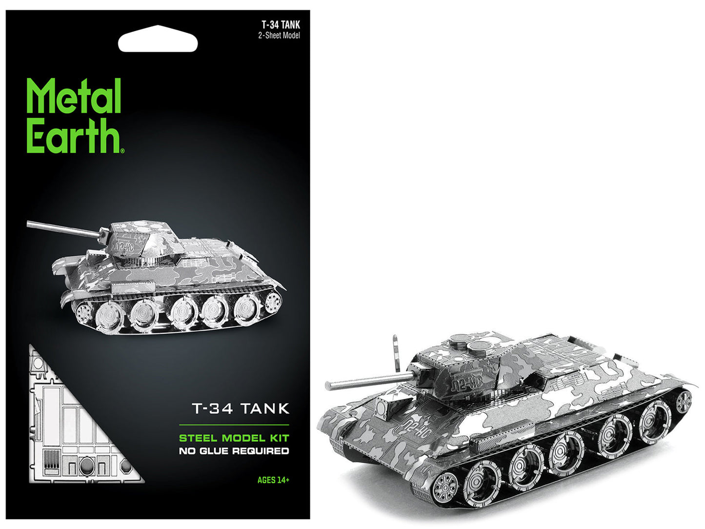 Model Kit Soviet T-34 Tank (Moderate Difficulty) Steel Model by Metal Earth - Use code SHOPAPP15 to get 15 percent off  free shipping USA