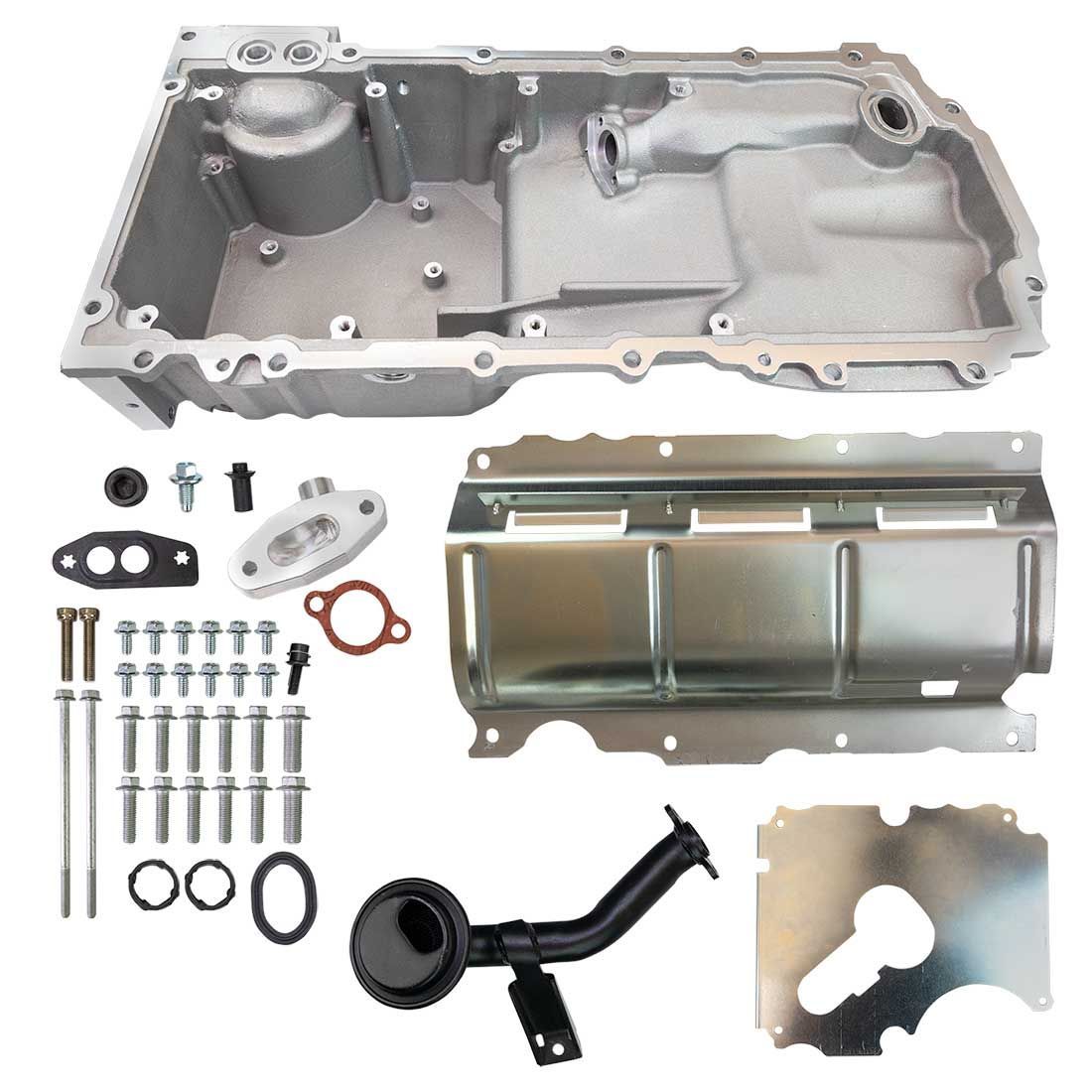 Oil Pan GM LT Eng. Swap Drainbacks Cast Alm. - 20158