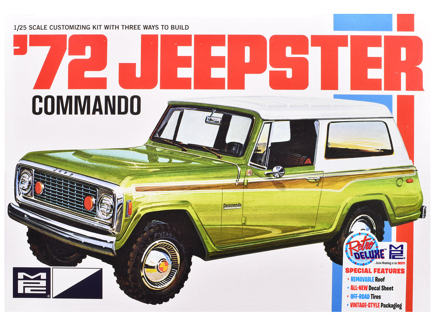 Skill 2 Model Kit 1972 Jeep Jeepster Commando 1/25 Scale Model by MPC  free shipping USA