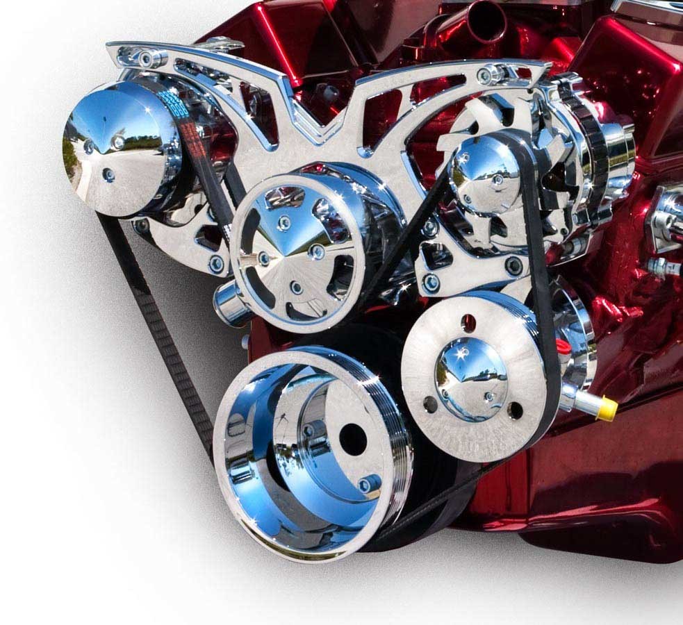 SBC Style Track Pulley Set Alt A/C with P/S - 21150