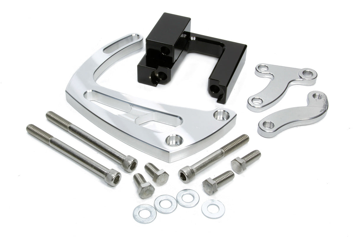 Chevy BB Power Steering Braket clear powder coat - 23004