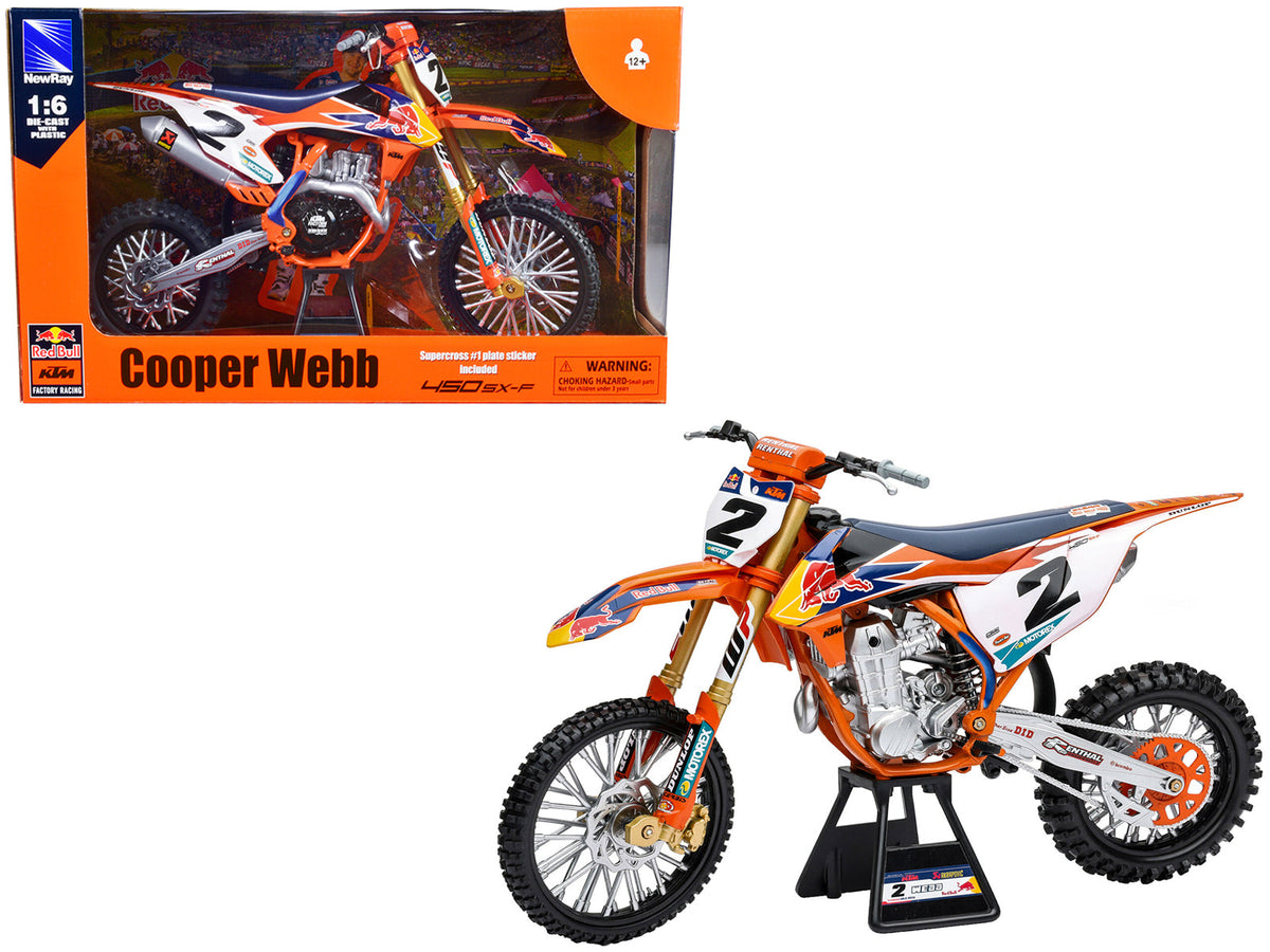 Rapid Vehicles KTM 450 SX-F #2 Cooper Webb "Red Bull KTM Factory Racing" SuperCross 1/6 Diecast...