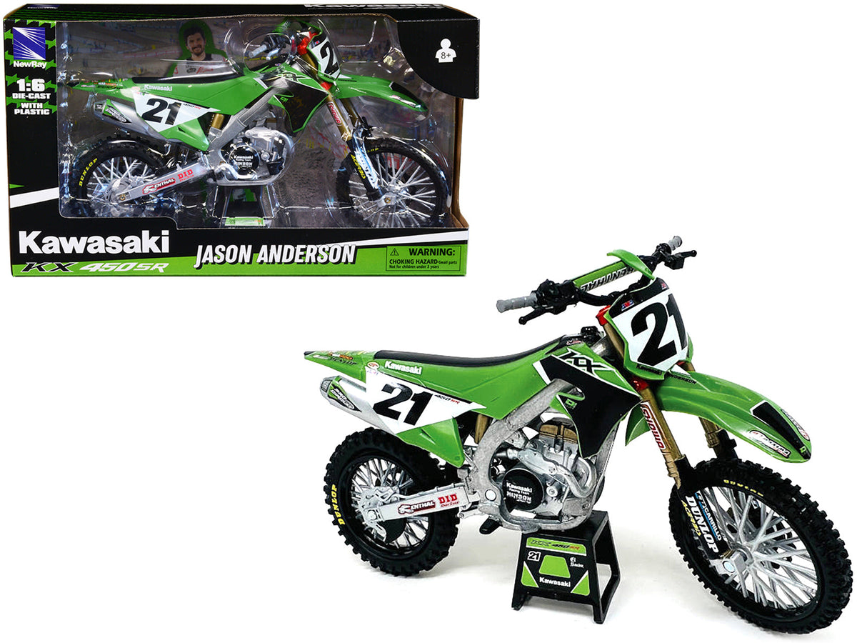 Rapid Vehicles Kawasaki KX450SR Dirt Bike Motorcycle #21 Jason Anderson Green and Black "Kawasaki...