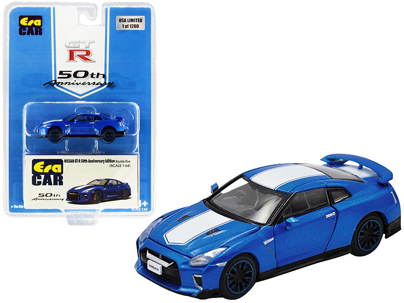 Rapid Vehicles Nissan GT-R RHD (Right Hand Drive) Bayside Blue with White Stripe "50th...