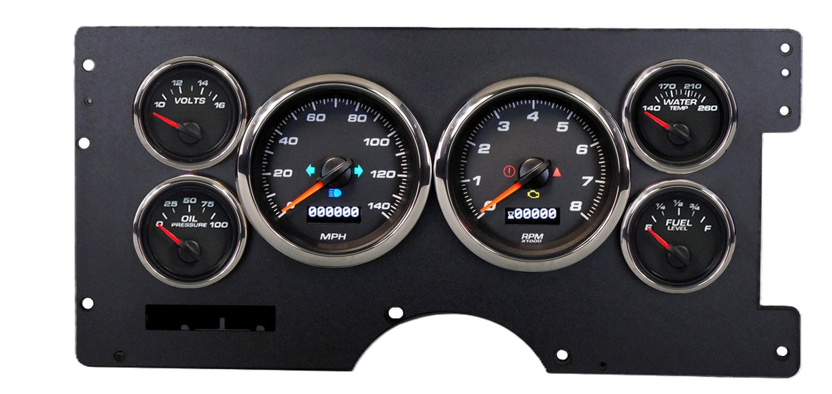 Gauge Kit GM Truck 88-94 Performance II Black - 8910101
