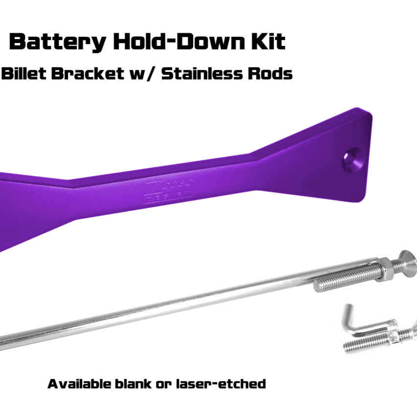 ZSPEC Battery Hold Down/Bracket for '09-20 Nissan 370z Z34, Billet w/ Stainless Hardware