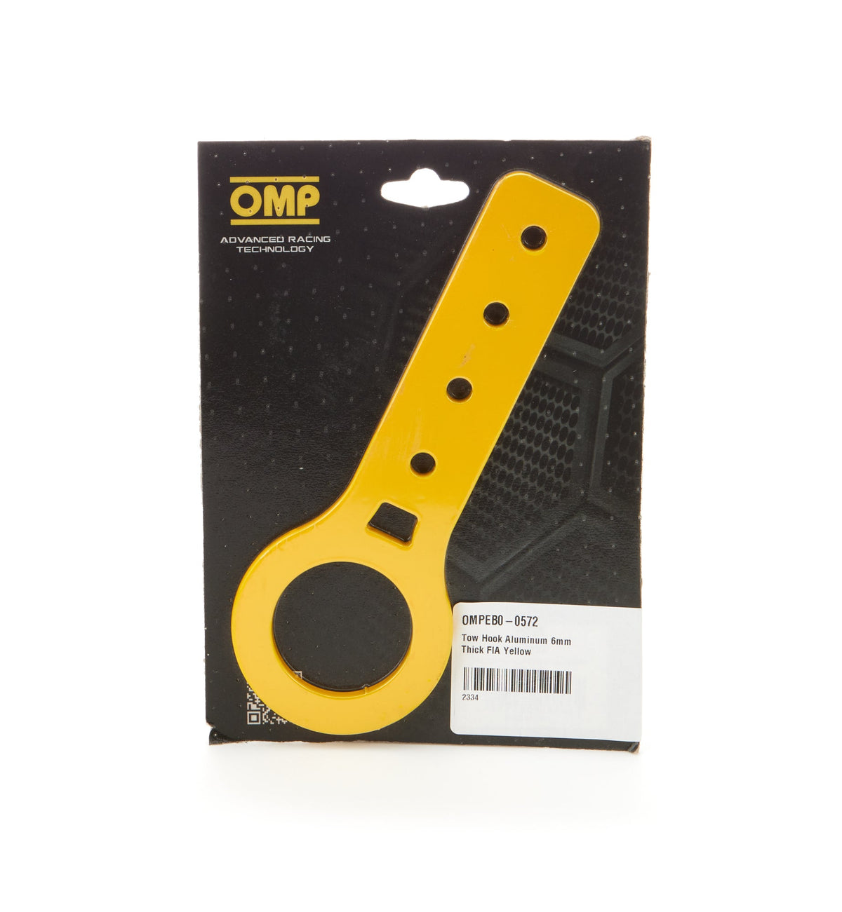 Tow Hook Aluminum 6mm Thick FIA Yellow - EB00572