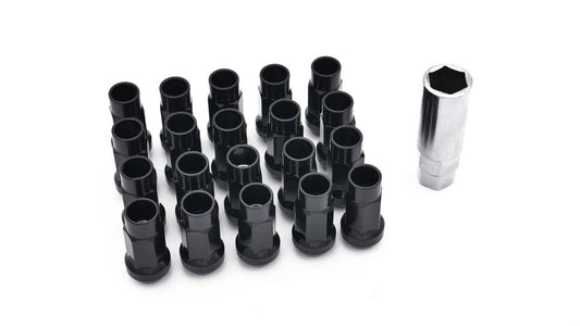FR SPORT ISR Performance Steel 50mm Open Ended Lug Nuts M12x1.25 - Black IS-12125-BLK