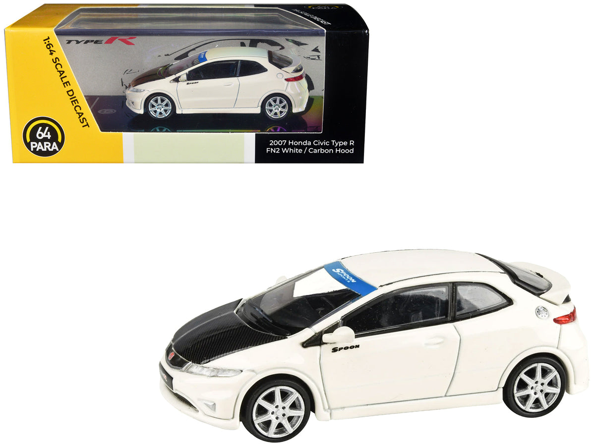Rapid Vehicles 2007 Honda Civic Type R FN2 Championship White with Carbon Hood 1/64 Diecast Model...