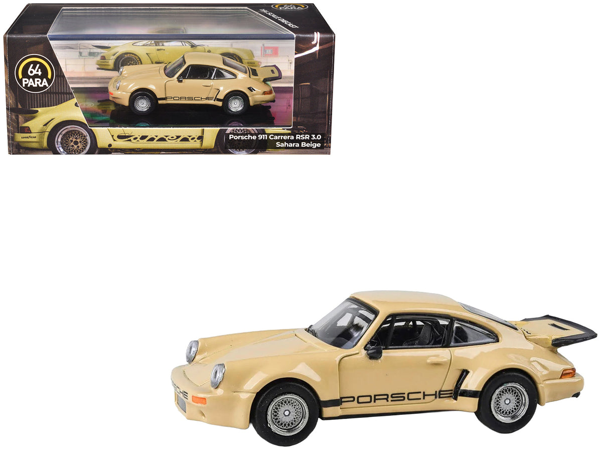 Rapid Vehicles Porsche 911 Carrera RSR 3.0 Sahara Beige with Black Stripes 1/64 Diecast Model Car...