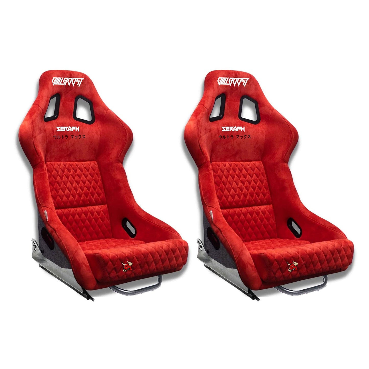 Red Bull Boost Adjustable Racing Lowered Ultra Max Bucket Seat with Slider Rails
