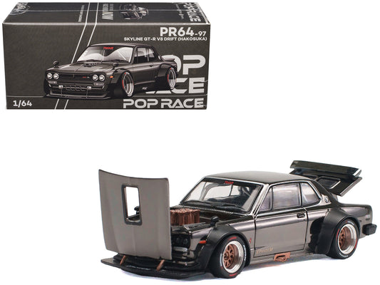 Rapid Vehicles Skyline GT-R V8 Drift "Hakosuka" RHD (Right Hand Drive) Dark Chrome 1/64 Diecast...