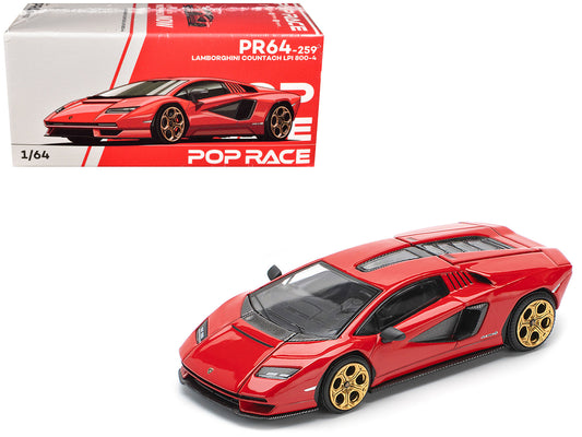 Rapid Vehicles Lamborghini Countach LPI 800-4 Red with Carbon Accents 1/64 Diecast Model Car by...