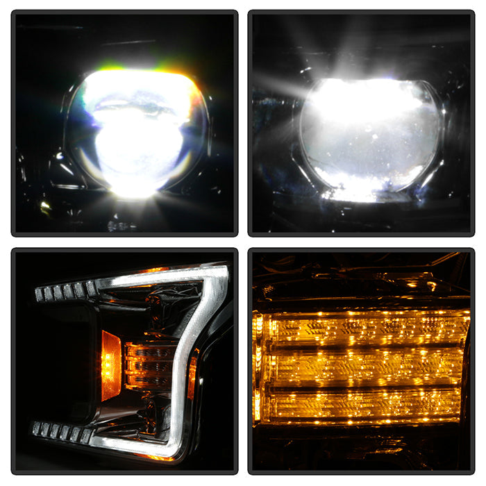 xTune Ford F150 18-20 White DRL Full LED Two Projector Headlights - Chrome PRO-CH-FF15018S-FLED-C 9949609
