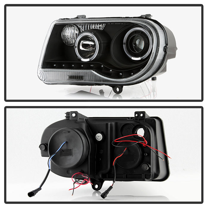 FR SPORT SPYDER Xtune Chrysler 300C 05-10 ( Not 300 ) Halo Projector Headlights Black...
