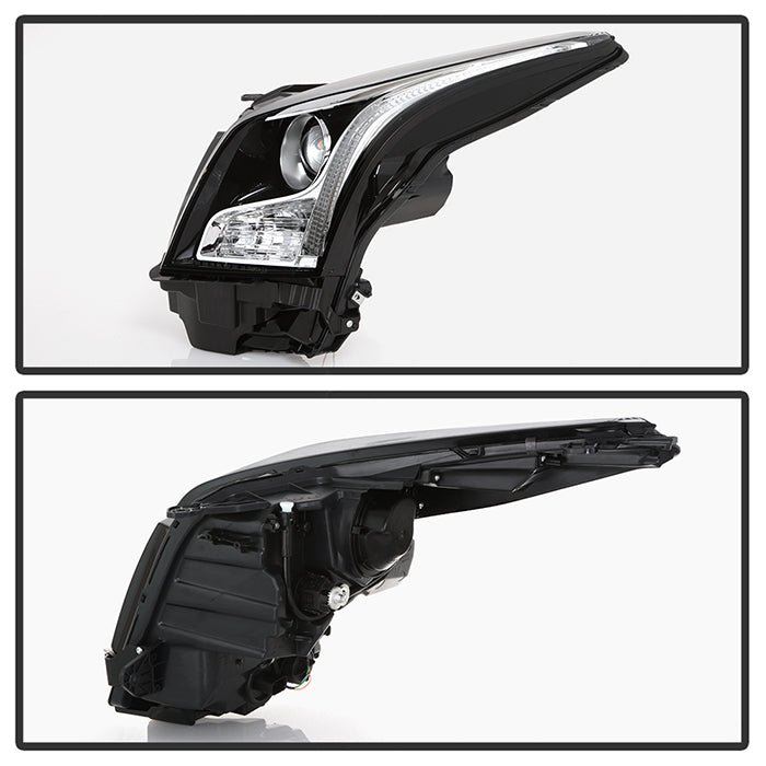 SPYDER xTune 13-18 Cadillac ATS w/LED DRL Halogen Projector Headlights OE Chrome  (PRO-JH-CATS14-SLED-C) 9948671