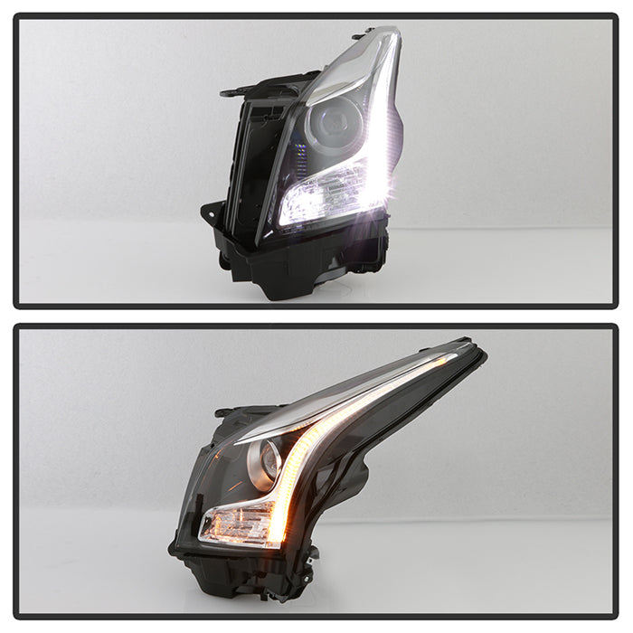 SPYDER xTune 13-18 Cadillac ATS w/LED DRL Halogen Projector Headlights OE Chrome  (PRO-JH-CATS14-SLED-C) 9948671