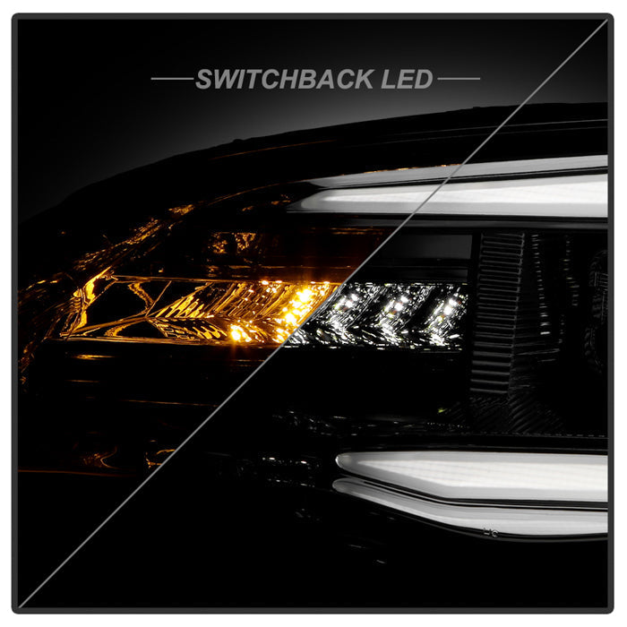 SPYDER xTune Chrysler 200 11-14 Halogen Proj. Headlights w/ Light Bar - Chrome PRO-JH-CHR211-LBDRL-C 9055553