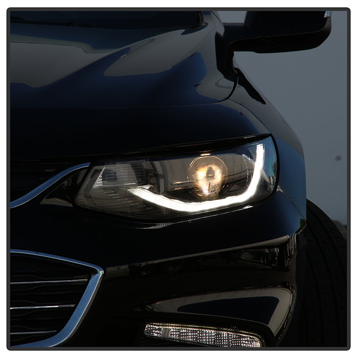 SPYDER 16-18 Chevy Malibu LED Switch Sequential Signal Projector Headlights - Black 9937200