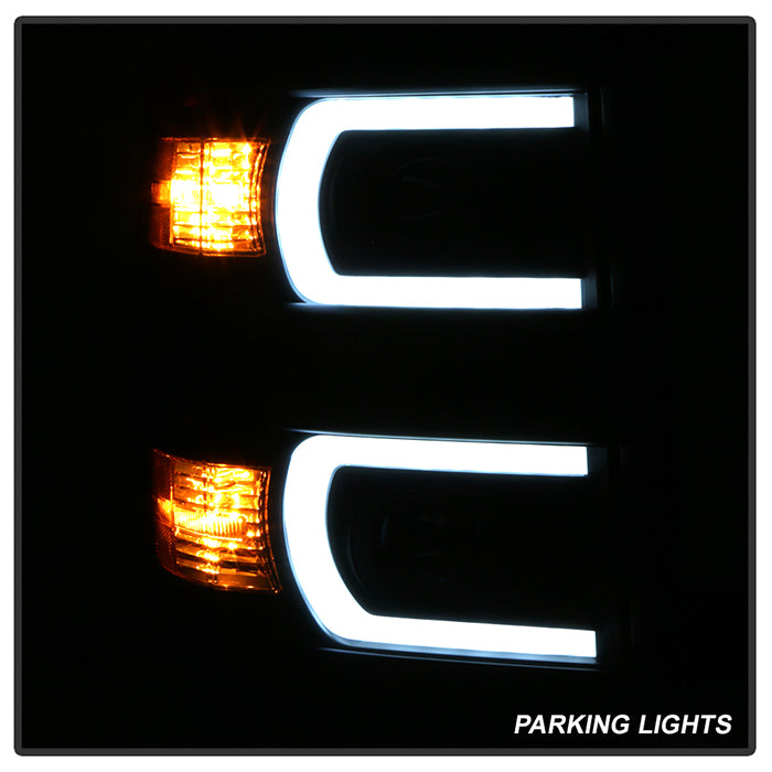 SPYDER Xtune Chevy Silverado 1500 14-15 Projector Headlights Light Bar Drl Black PRO-JH-CS14-LBDRL-BK 9034961