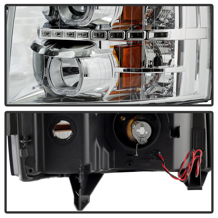 SPYDER Xtune Chevy Silverado 1500/2500/3500 07-13 LED Halo Projector Headlights Chrome PRO-JH-CSIL07-CFB-C 9032202