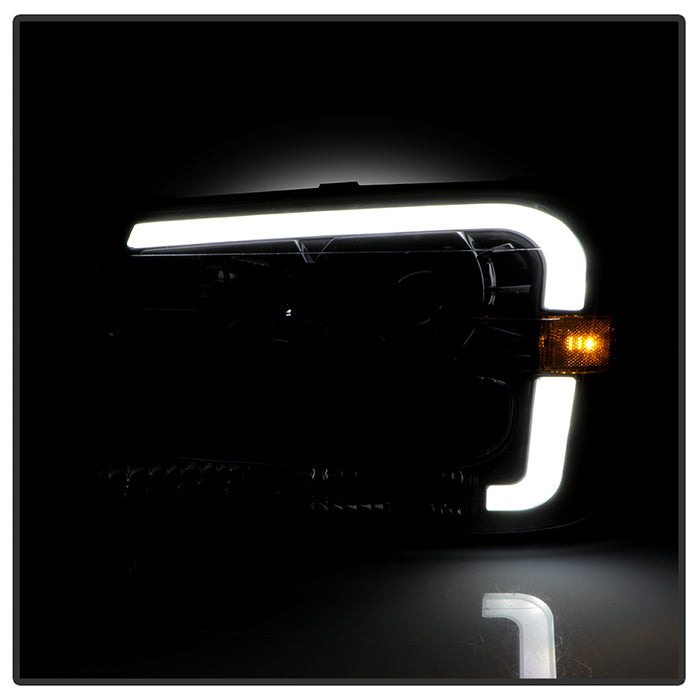 SPYDER xTune 02-09 Chevrolet Trailblazer Projector Headlights Light Bar DRL - Black (PRO-JH-CTB02-LBDRL-BK) 9050749