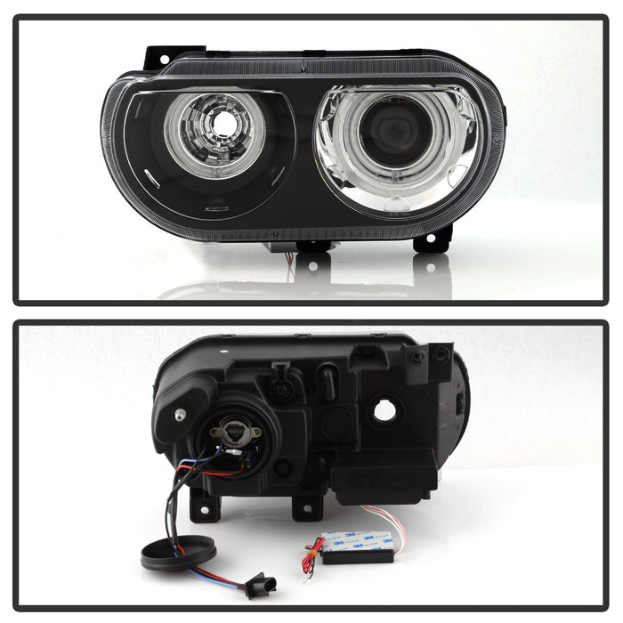 SPYDER xTune Dodge Challenger 08-14 Halogen Only Halo Projector Headlights Black PRO-JH-DCHAL08-HA-BK 9039249