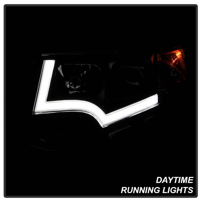 SPYDER xTune 11-14 Ford Edge DRL Light Bar Projector Headlights - Black PRO-JH-FEDGE11-LB-BK 9045301