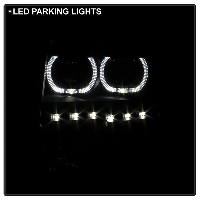 FR SPORT SPYDER Xtune Ford F150 09-14 Projector Headlights Halogen Model LED Halo Black Smoke...