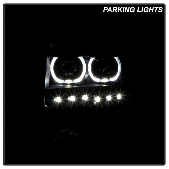 FR SPORT SPYDER Xtune Ford F150 09-14 Projector Headlights Halogen Model LED Halo Black Smoke...