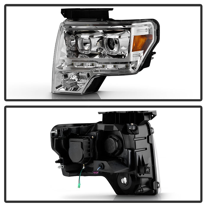 SPYDER Xtune Ford F150 09-14 Projector Headlights Halogen Model Only LED Halo Chrome PRO-JH-FF15009-CFB-C 9032240