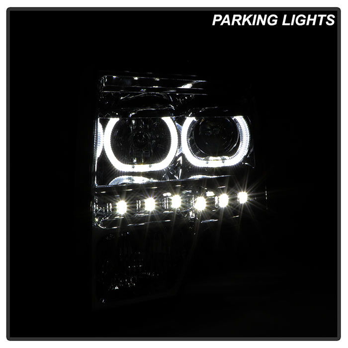 FR SPORT SPYDER Xtune Ford F150 09-14 Projector Headlights Halogen Model Only LED Halo Smoked...